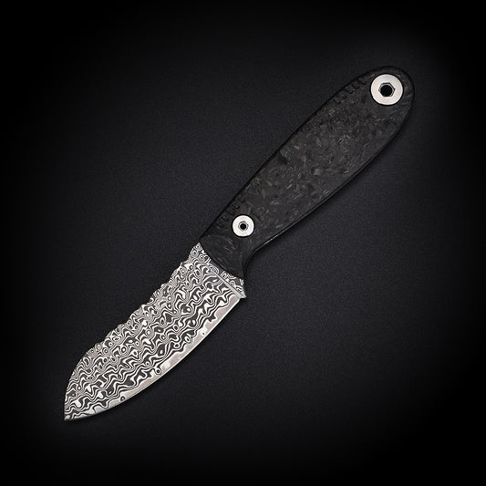 NessMuk²-CFDM | HQ NECK & EDC FIXED BLADE KNIFE FOR COLLECTION | Damascus （430/431 S.Steel）& VG10 Core