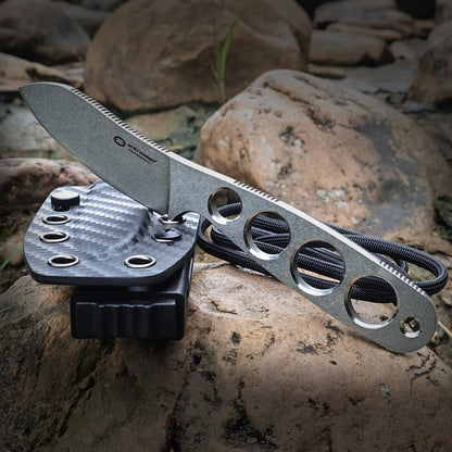 NakedMuk| HEAVY DUTY NECK & EDC FIXED BLADE KNIFE | Full Tang AUS-8