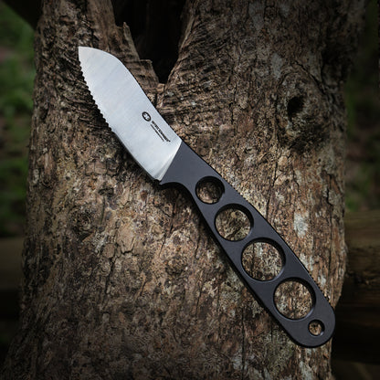 NakedMuk-BKS| HEAVY DUTY NECK & TATICAL FIXED BLADE KNIFE |  Full Tang AUS-8