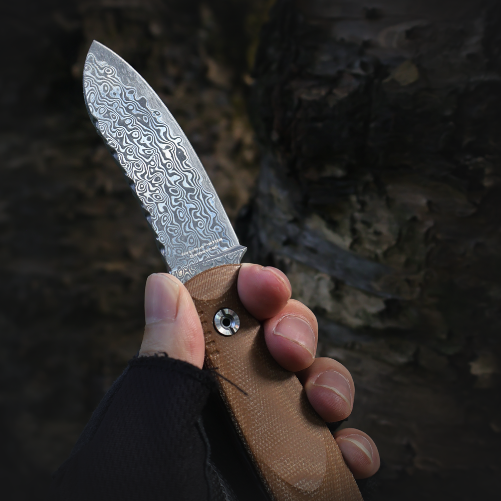 NessMuk²-MTDM | HQ EDC NECK FIXED BLADE KNIFE FOR COLLECTION | Damascus （430/431 S.Steel）& VG10 Core