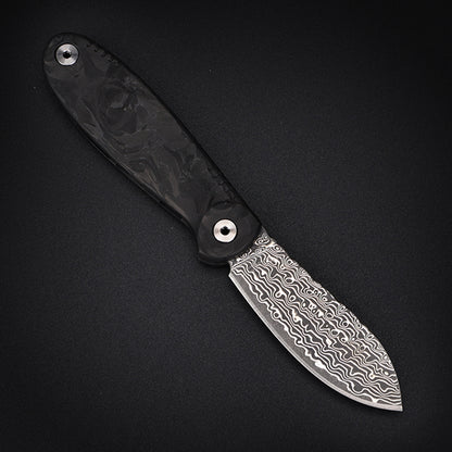 FoldMuk²F-CFDM | HQ EDC SLIP-JOINT FOLDING NECK KNIFE FOR COLLECTION | Damascus （430/431 S.Steel）& VG10 Core