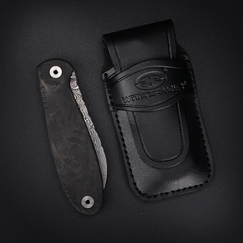 FoldMuk²F-CFDM | HQ EDC SLIP-JOINT FOLDING NECK KNIFE FOR COLLECTION | Damascus （430/431 S.Steel）& VG10 Core