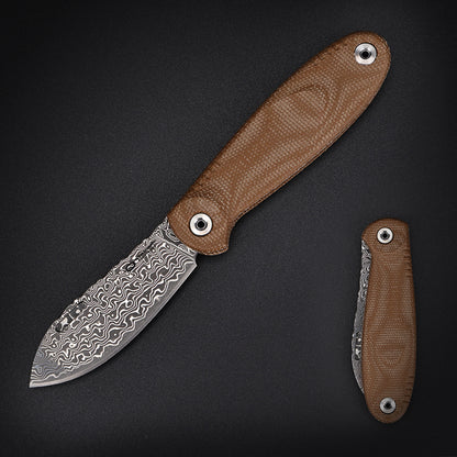 HQ TACTICAL SLIP-JOINT FOLDING KNIFE FOR COLLECTION  Damascus （430/431 S.Steel）& VG10 Core; 67layers