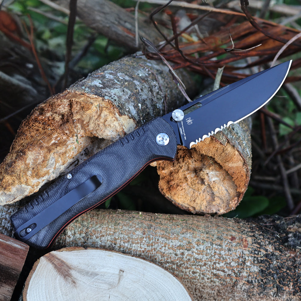 MercenaryF-BK | HEAVY DUTY SLIP-JOINT & PIN-LOCK FOLDING TACTICAL KNIFE | 12C27 Steel