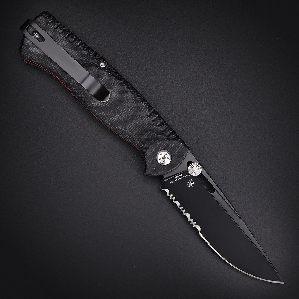 MercenaryF-BK | HEAVY DUTY SLIP-JOINT & PIN-LOCK FOLDING TACTICAL KNIFE | 12C27 Steel