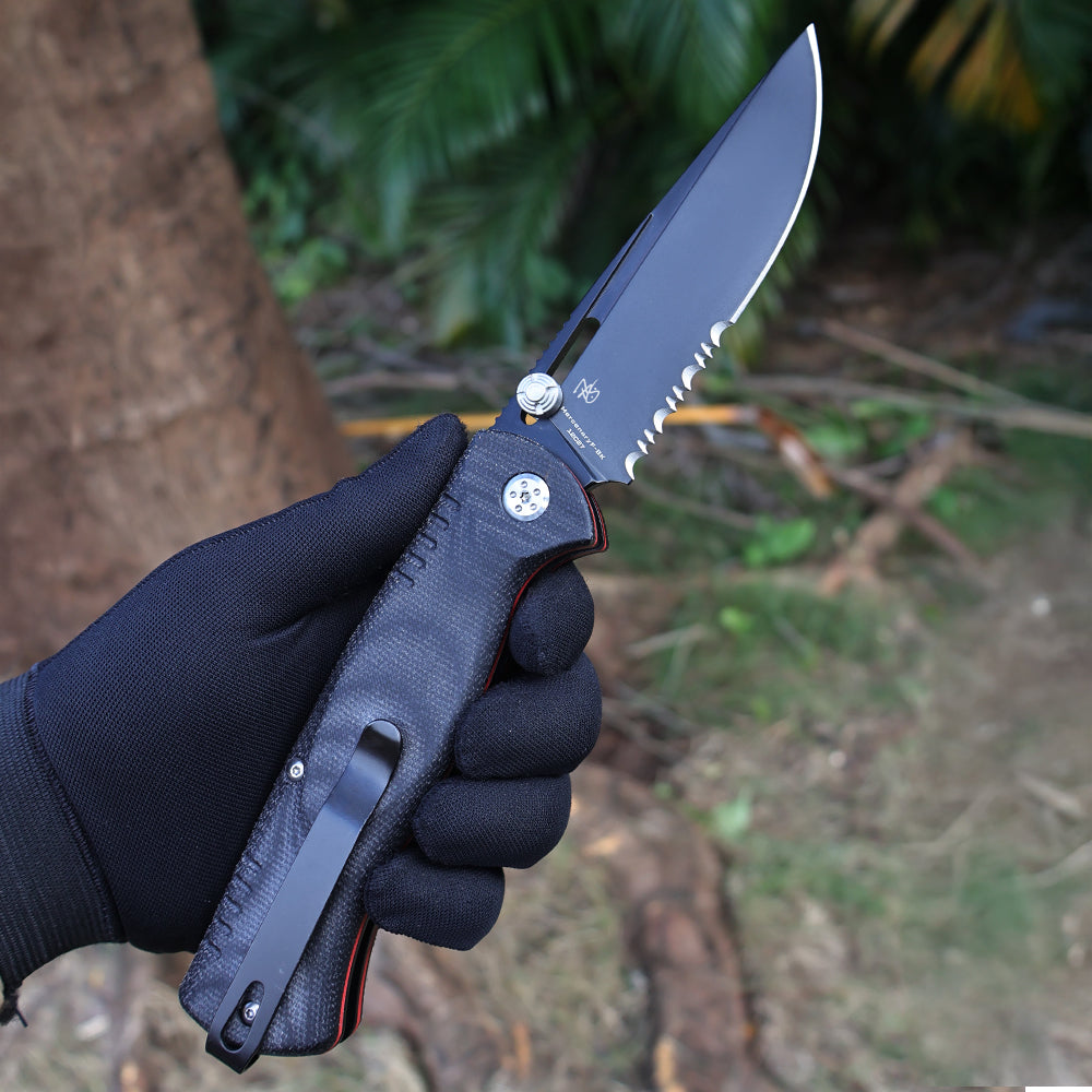 MercenaryF-BK | HEAVY DUTY SLIP-JOINT & PIN-LOCK FOLDING TACTICAL KNIFE | 12C27 Steel