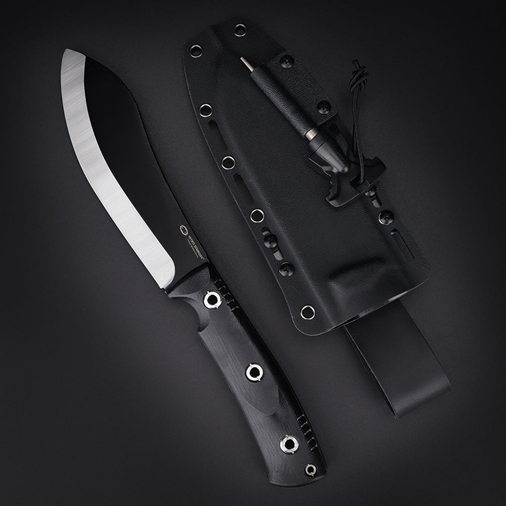 BigMuk-BK | HEAVY DUTY MIN MACHETE &  FIXED BLADE TACTICAL KNIFE | 1095 High Carbon Steel | Scandi Grinding