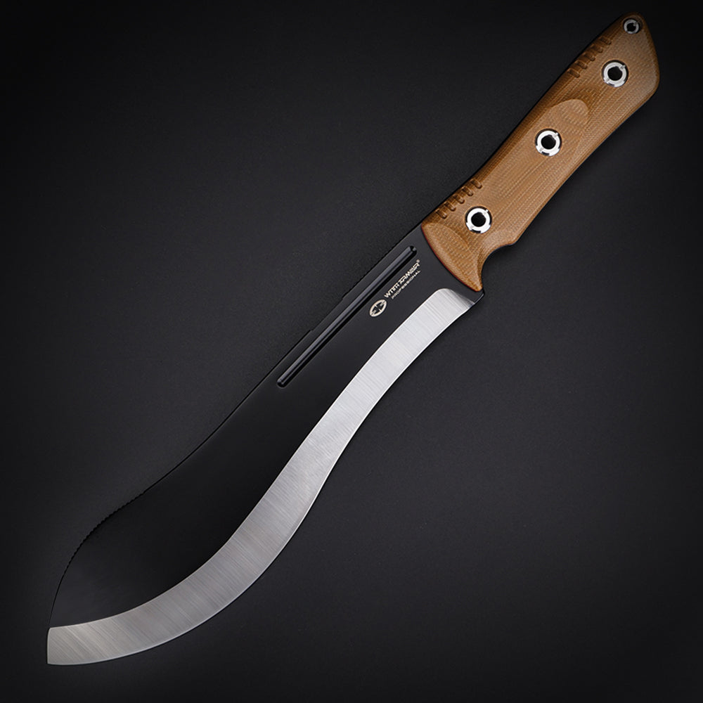 Beluga-STN | HEAVY DUTY SMALL MACHETE & FIXED BLADE OUTDOOR KNIFE | 1095 High Carbon Steel | Scandi Grinding