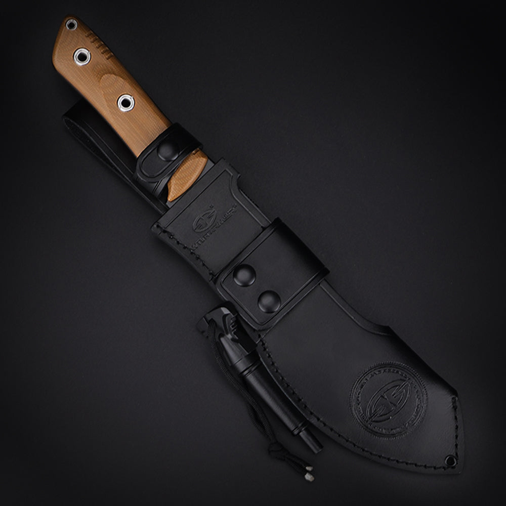 Beluga-STN | HEAVY DUTY SMALL MACHETE & FIXED BLADE OUTDOOR KNIFE | 1095 High Carbon Steel | Scandi Grinding