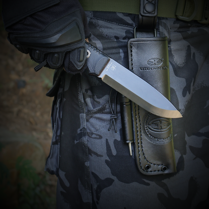 Woodlands-BG | HEAVY DUTY TACTICAL FIXED BLADE KNIFE | VG10 | Scandi Grinding