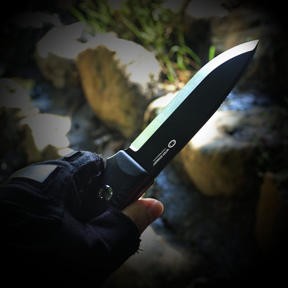 Woodlands-BG | HEAVY DUTY TACTICAL FIXED BLADE KNIFE | VG10 | Scandi Grinding