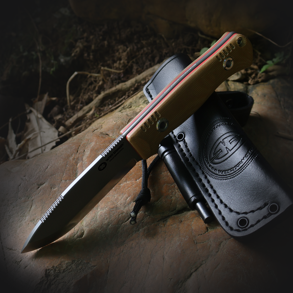 Woodlands-BR | HEAVY DUTY TACTICAL FIXED BLADE KNIFE | VG10 | Scandi Grinding