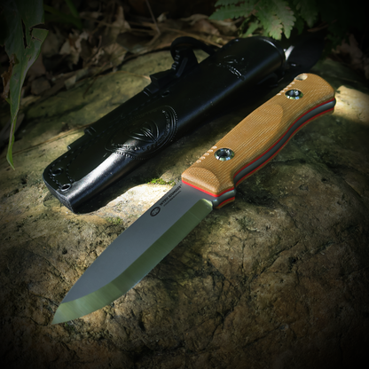 Woodlands-BR | HEAVY DUTY TACTICAL FIXED BLADE KNIFE | VG10 | Scandi Grinding