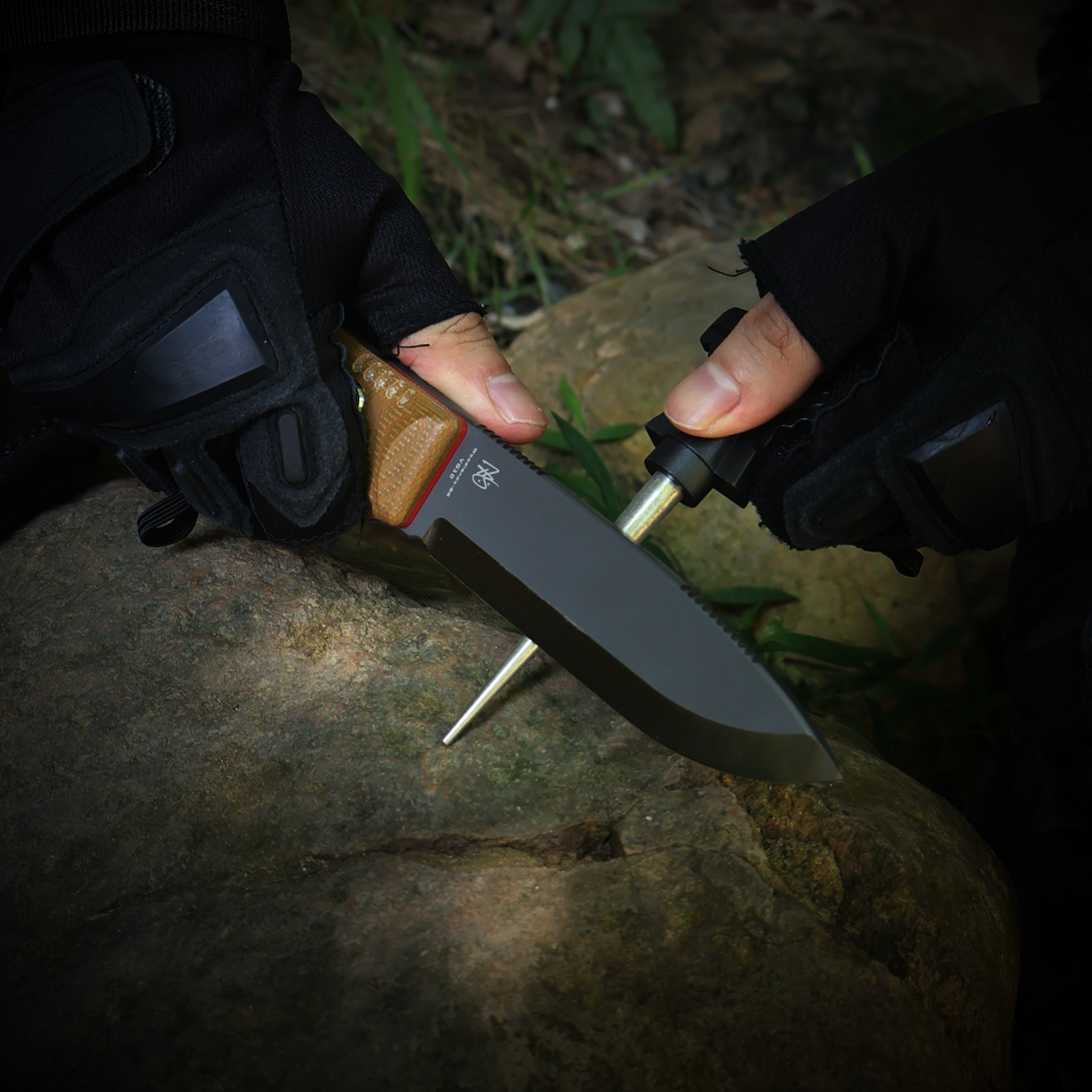 Woodlands-BR | HEAVY DUTY TACTICAL FIXED BLADE KNIFE | VG10 | Scandi Grinding