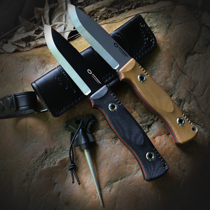 Woodlands-BR | HEAVY DUTY TACTICAL FIXED BLADE KNIFE | VG10 | Scandi Grinding