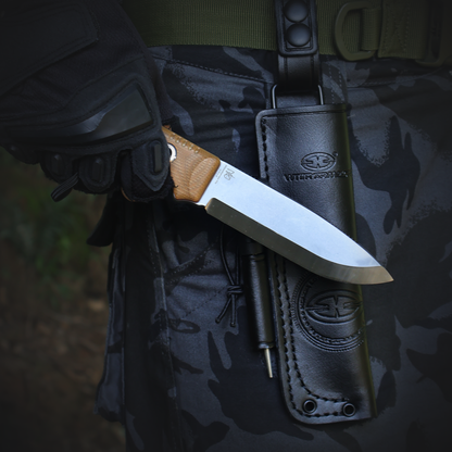 Woodlands-BR | HEAVY DUTY TACTICAL FIXED BLADE KNIFE | VG10 | Scandi Grinding