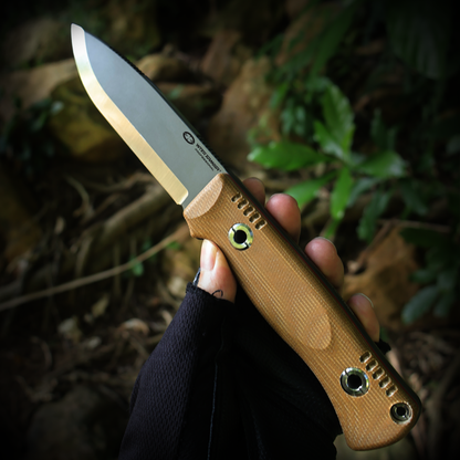 Woodlands-BR | HEAVY DUTY TACTICAL FIXED BLADE KNIFE | VG10 | Scandi Grinding