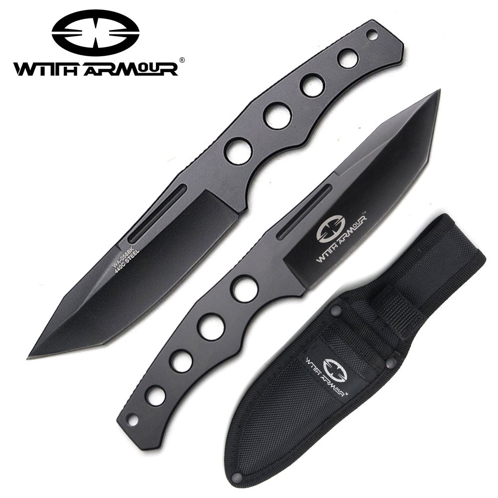 8.5 Black Stainless Steel Perfectly Balanced Throwing Knife W/ Sheath